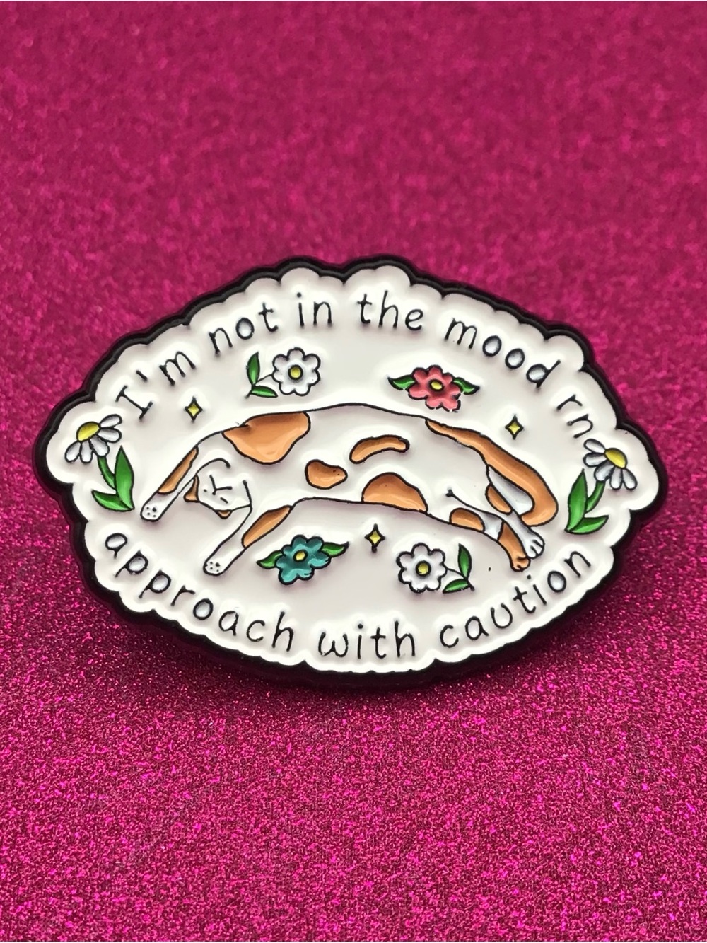 Caution Enamel Pin
